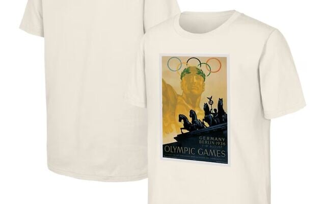 Men's Natural 1936 Berlin Games Olympic Heritage T-Shirt, as sold by the International Olympic Committee (Website screenshot) Men's Natural 1936 Berlin Games Olympic Heritage T-Shirt, as sold by the International Olympic Committee (Website screenshot)