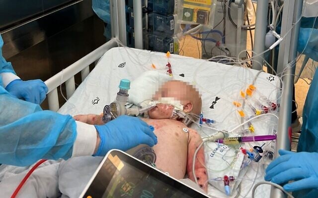 A six-month-old baby safely transferred from the intensive care unit at Schneider to a protected area.
(Courtesy/Schneider Medical Center Spokesperson) A six-month-old baby safely transferred from the intensive care unit at Schneider to a protected area.
(Courtesy/Schneider Medical Center Spokesperson)