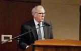 Peter Deutsch, founder of the Ben Gamla Jewish Charter School Foundation, addresses the Oklahoma Statewide Charter School Board on January 12, 2026, in Oklahoma City. (Screenshot via JTA)