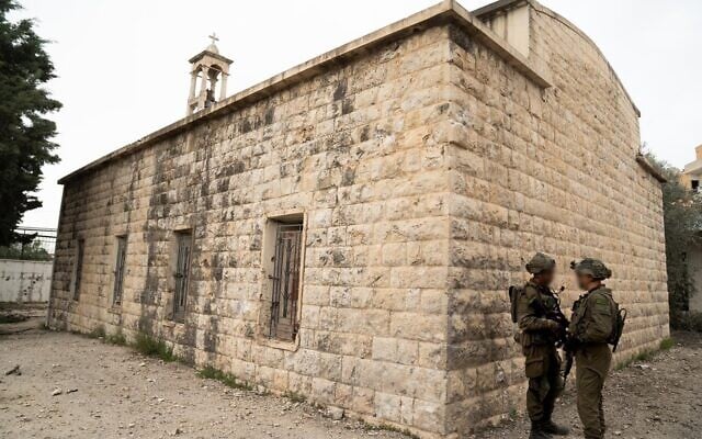 IDF troops operate at a church in the southern Lebanon town of Khiam, where the military says it uncovered a Hezbollah tunnel, in a handout photo issued on March 27, 2026. (Israel Defense Forces) IDF troops operate at a church in the southern Lebanon town of Khiam, where the military says it uncovered a Hezbollah tunnel, in a handout photo issued on March 27, 2026. (Israel Defense Forces)