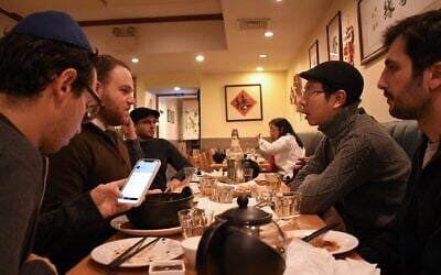 Jewish Mandarin Chinese speakers gather in New York City roughly once a month to speak the language and share their experiences. (Jackie Hajdenberg/ JTA)
