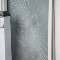 Damage at the US Embassy after a loud bang was reported at the site, in Oslo, Norway, March 8, 2026. (NTB/Fredrik Varfjell/via REUTERS)