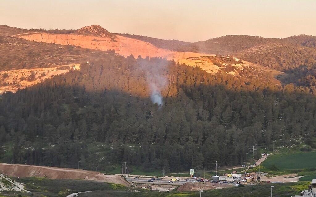 The scene of an Iranian ballistic missile that struck an open area near Beit Shemesh, March 10, 2026. (Courtesy)
