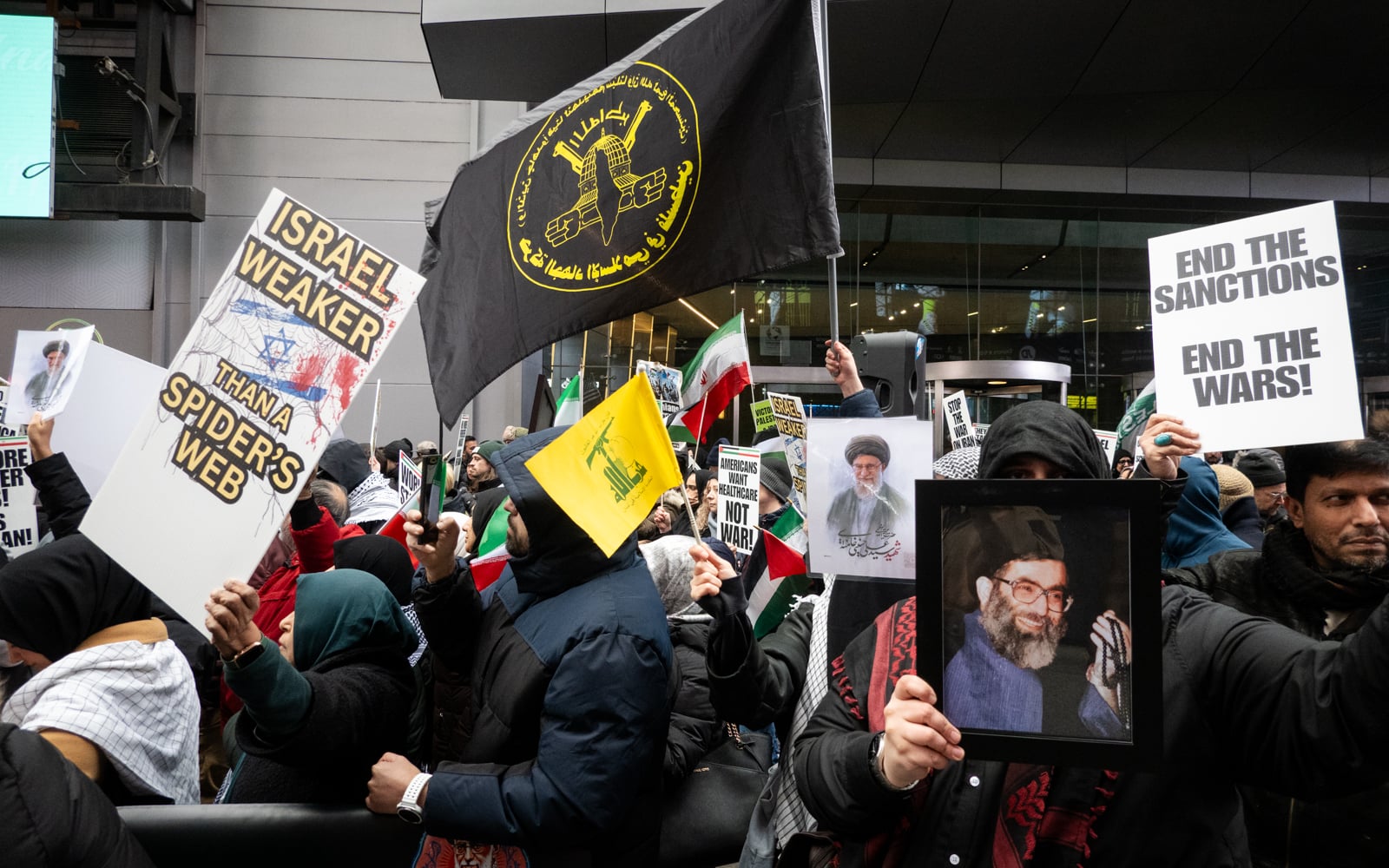 Anti Zionist protesters at an Al Quds Day rally in Times Square New York City on March 13 2026