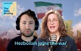Hezbollah supporters wave their group's flags and an Iranian national flag during a protest in Beirut, Lebanon, February 4, 2026. (AP Photo/Bilal Hussein)