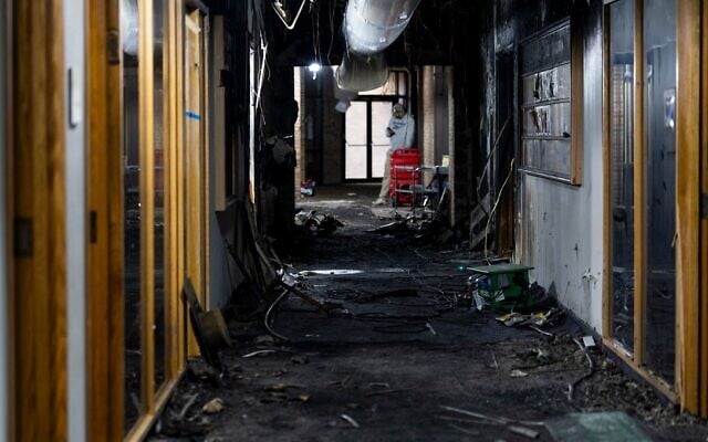 A week later Michigan synagogue targeted in attack releases photos of interior devastation