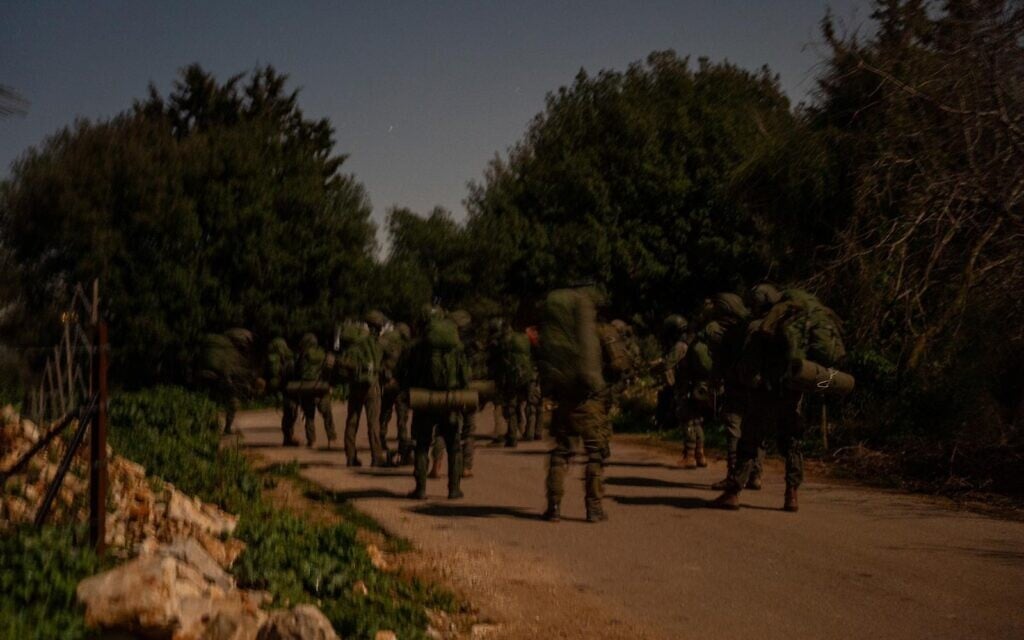 Troops of the 300th "Baram" Regional Brigade operate in southern Lebanon, in a handout photo issued by the military on March 4, 2026. (Israel Defense Forces)
