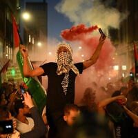 Anti-Israel demonstrators take part in a 'Stand with Palestine' protest close to the embassy of Israel in west London on October 9, 2023. (Daniel LEAL/ AFP/ File)