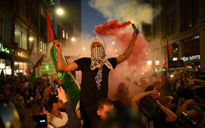 Anti-Israel demonstrators take part in a 'Stand with Palestine' protest close to the embassy of Israel in west London on October 9, 2023. (Daniel LEAL/ AFP/ File) Anti-Israel demonstrators take part in a 'Stand with Palestine' protest close to the embassy of Israel in west London on October 9, 2023. (Daniel LEAL/ AFP/ File)