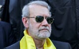 Iran's security chief Ali Larijani attends a ceremony by the Lebanese Shiite movement Hezbollah marking the first anniversary of Israel's assassination of their longtime leader Hassan Nasrallah, in Beirut's southern suburbs on September 27, 2025. (Anwar AMRO / AFP)
