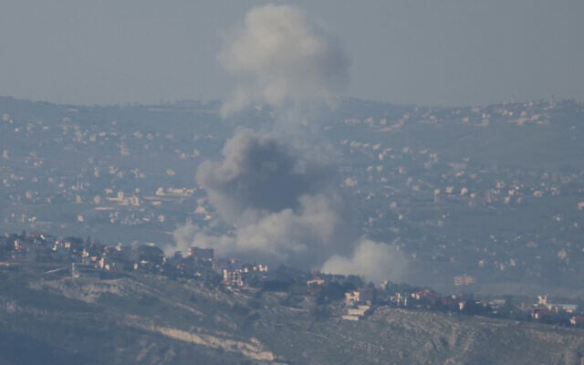 Smoke rises from the site of an Israeli airstrike in the southern Lebanese area of Deir Seryan on March 2, 2026. (Photo by Rabih DAHER / AFP)