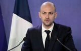 France's Foreign Affairs Minister Jean-Noel Barrot gives a press conference after a crisis meeting in Paris on March 2, 2026. (Thibault Camus / POOL / AFP)