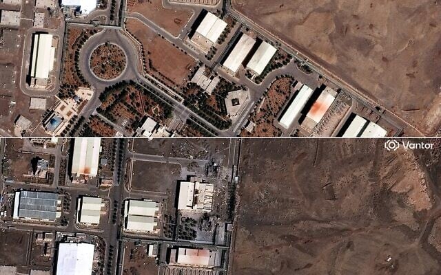 (COMBO) This combination of pictures created on March 2, 2026 using handout satellite images courtesy of Vantor shows a view of the Natanz nuclear complex facility near Natanz, Isfahan province, Iran, on March 1, 2026 (top) and on March 2, 2026, with damage observed on several buildings. (Satellite image ©2026 Vantor/AFP) (COMBO) This combination of pictures created on March 2, 2026 using handout satellite images courtesy of Vantor shows a view of the Natanz nuclear complex facility near Natanz, Isfahan province, Iran, on March 1, 2026 (top) and on March 2, 2026, with damage observed on several buildings. (Satellite image ©2026 Vantor/AFP)