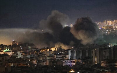 Smoke rises from the site of an Israeli airstrike that targeted Beirut's southern suburbs on March 5, 2026. (Ibrahim Amro / AFP) Smoke rises from the site of an Israeli airstrike that targeted Beirut's southern suburbs on March 5, 2026. (Ibrahim Amro / AFP)