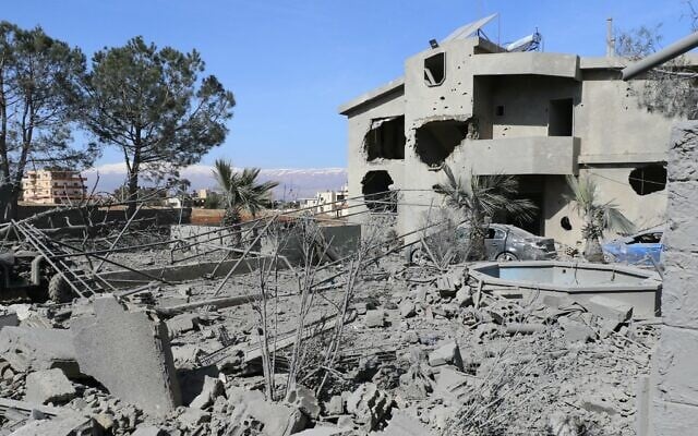 The site of an Israeli airstrike that targeted Hezbollah in the village of Douris, near Baalbeck in Lebanon's Bekaa valley, seen on March 6, 2026 (Nidal SOLH / AFP)