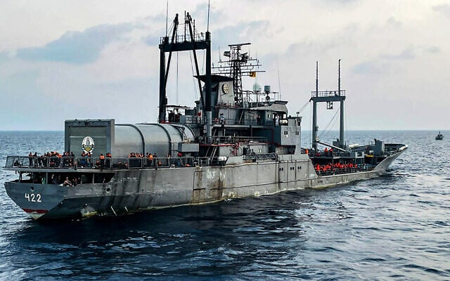 This handout photograph taken on March 5, 2026 and released by the Sri Lankan Navy on March 6, 2026 shows the Iranian ship IRIS Bushehr after a US submarine attack, off the coast of Colombo. (Sri Lankan Navy / AFP) This handout photograph taken on March 5, 2026 and released by the Sri Lankan Navy on March 6, 2026 shows the Iranian ship IRIS Bushehr after a US submarine attack, off the coast of Colombo. (Sri Lankan Navy / AFP)
