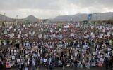 Houthis rally in solidarity with Iran and Lebanon, amid the US-Israeli conflict with Iran, in the Yemeni capital Sanaa on March 6, 2026. (Mohammed HUWAIS / AFP)