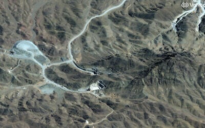 This handout satellite image courtesy of Vantor shows an overview of the Pickaxe Mountain tunnel complex adjacent to the Natanz Nuclear Facility near Natanz, Isfahan province, in central Iran on March 7, 2026. (Satellite image ©2026 Vantor / AFP)