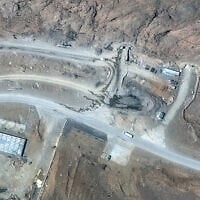 This handout satellite image courtesy of Vantor shows tunnel entrances at a missile complex in Isfahan, in central Iran, on February 27, 2026. (Satellite image © 2026 Vantor / AFP)