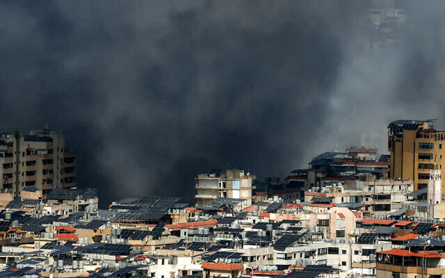 A smoke cloud erupts from the site of an Israeli airstrike on Beirut's southern suburbs on March 9, 2026. (Ibrahim Amro / AFP) A smoke cloud erupts from the site of an Israeli airstrike on Beirut's southern suburbs on March 9, 2026. (Ibrahim Amro / AFP)
