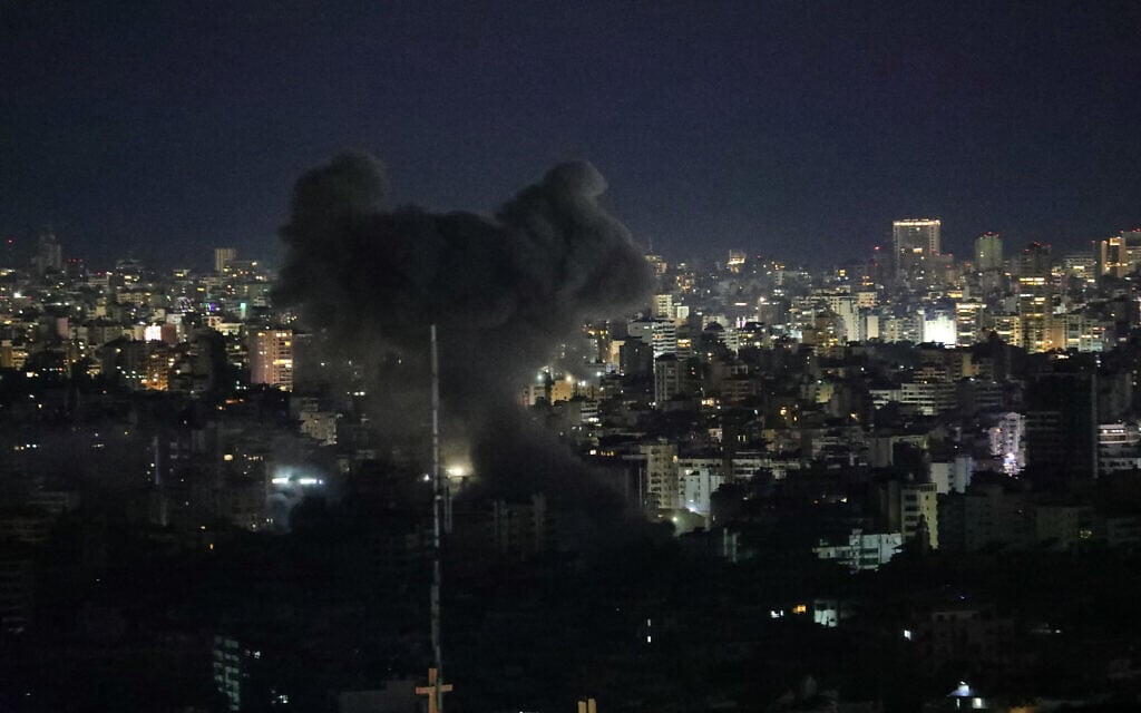 IDF targets Hezbollah command centers, weapons sites in strikes on Beirut suburbs