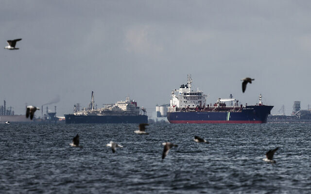 This photograph shows the Bunkering Tanker GAS VITALITY (L) and the Oil and Chemical Tanker HAFNIA MAGELLAN waiting in the Grand Port Maritime de Marseille-Fos, off the Mediterranean coast of southern France on March 11, 2026. (Thibaud MORITZ / AFP) This photograph shows the Bunkering Tanker GAS VITALITY (L) and the Oil and Chemical Tanker HAFNIA MAGELLAN waiting in the Grand Port Maritime de Marseille-Fos, off the Mediterranean coast of southern France on March 11, 2026. (Thibaud MORITZ / AFP)