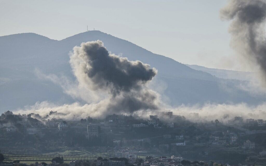Smoke rises from the site of an Israeli airstrike that targeted an area in the southern Lebanese border village of Khiam on March 17, 2026. (AFP) Smoke rises from the site of an Israeli airstrike that targeted an area in the southern Lebanese border village of Khiam on March 17, 2026. (AFP)