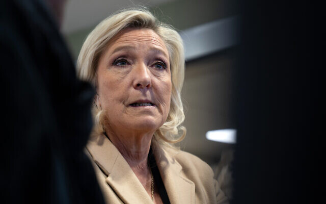 President of the Rassemblement National (RN) parliamentary group Marine Le Pen reacts as she visits to support a local candidate for the municipal elections in Oignies, northern France, on March 18, 2026. (Elise HOUBEN / AFP) President of the Rassemblement National (RN) parliamentary group Marine Le Pen reacts as she visits to support a local candidate for the municipal elections in Oignies, northern France, on March 18, 2026. (Elise HOUBEN / AFP)