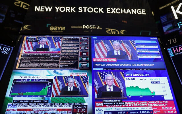 A livestream shows Jerome Powell, chairman of the US Federal Reserve, speaking after a Federal Open Market Committee (FOMC) meeting on the floor of the New York Stock Exchange (NYSE) in New York on March 18, 2026. (ANGELA WEISS / AFP) A livestream shows Jerome Powell, chairman of the US Federal Reserve, speaking after a Federal Open Market Committee (FOMC) meeting on the floor of the New York Stock Exchange (NYSE) in New York on March 18, 2026. (ANGELA WEISS / AFP)