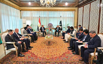 This handout photograph taken and released by Pakistan's Ministry of Foreign Affairs on March 29, 2026 shows Pakistan's Foreign Minister Ishaq Dar (center R) speaking with his Egyptian counterpart Badr Abdelatty (center L) during their meeting at the foreign ministry office in Islamabad, Pakistan. (Handout / Pakistan's Ministry of Foreign Affairs / AFP) This handout photograph taken and released by Pakistan's Ministry of Foreign Affairs on March 29, 2026 shows Pakistan's Foreign Minister Ishaq Dar (center R) speaking with his Egyptian counterpart Badr Abdelatty (center L) during their meeting at the foreign ministry office in Islamabad, Pakistan. (Handout / Pakistan's Ministry of Foreign Affairs / AFP)