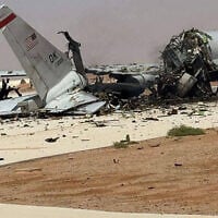 This UGC image posted on social media on March 29, 2026, and verified by AFP staff appears to show a destroyed US Air Force Airborne Warning and Control System (AWACS) aircraft, primarily used for air traffic control, in the aftermath of a projectile strike at Prince Sultan Airbase in Saudi Arabia. (UGC / AFP)