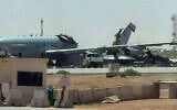 This UGC image posted on social media on March 29, 2026 and verified by AFP staff appears to show a destroyed US Air Force Airborne Warning and Control System (AWACS) aircraft, primarily used for air traffic control, in the aftermath of a projectile strike at Prince Sultan Airbase in Saudi Arabia. (UGC / AFP)