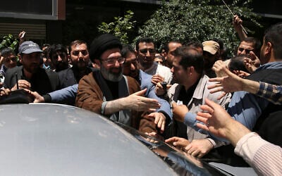 FILE: Mojtaba Khamenei, son of Iranian supreme leader Ayatollah Ali Khamenei, attends the annual anti-Israeli Al-Quds, Jerusalem, Day rally in Tehran, Iran, Friday, June 8, 2018. (AP Photo/Vahid Salemi)