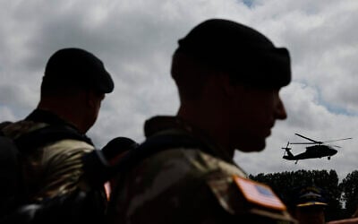 The US Army conducts an air assault demonstration in Carentan-Les-Marais in Normandy, France, June 2, 2024, ahead of D-Day 80th anniversary commemorations. (AP Photo/Jeremias Gonzalez) The US Army conducts an air assault demonstration in Carentan-Les-Marais in Normandy, France, June 2, 2024, ahead of D-Day 80th anniversary commemorations. (AP Photo/Jeremias Gonzalez)