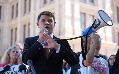 Texas state Rep. James Talarico speaks during a rally to protest against redistricting hearings at the Texas Capitol, July 24, 2025, in Austin, Texas. (AP Photo/Eric Gay)