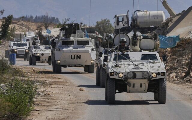 French UN peacekeepers patrol the Lebanese-Israeli border in the village of Houla, southern Lebanon, Aug. 20, 2025. (AP Photo/Hussein Malla) French UN peacekeepers patrol the Lebanese-Israeli border in the village of Houla, southern Lebanon, Aug. 20, 2025. (AP Photo/Hussein Malla)