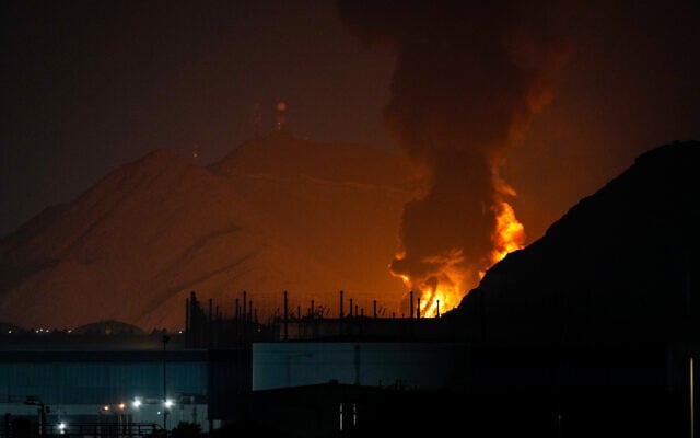 Large fire and plume of smoke is visible after, according to the authorities, debris of an Iranian intercepted drone hit the Fujairah oil facility, in Fujairah, United Arab Emirates, March 3, 2026. (AP Photo/Altaf Qadri) Large fire and plume of smoke is visible after, according to the authorities, debris of an Iranian intercepted drone hit the Fujairah oil facility, in Fujairah, United Arab Emirates, March 3, 2026. (AP Photo/Altaf Qadri)