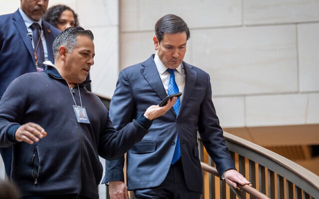 US Secretary of State Marco Rubio arrives to update lawmakers on Iran at a secure room in the basement of the Capitol in Washington, DC, March 3, 2026. (AP/J. Scott Applewhite)