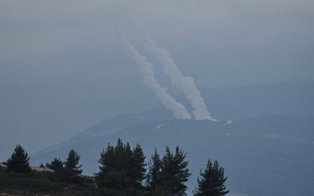 Trails of rockets fired toward Israel from south Lebanon are seen from northern Israel, Wednesday, March 4, 2026. (AP Photo/Ariel Schalit) Trails of rockets fired toward Israel from south Lebanon are seen from northern Israel, Wednesday, March 4, 2026. (AP Photo/Ariel Schalit)
