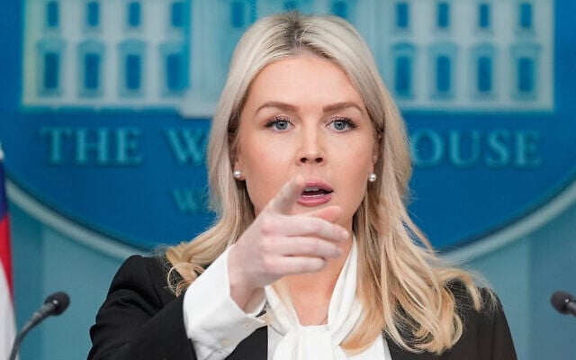White House press secretary Karoline Leavitt speaks with reporters in the James Brady Press Briefing Room at the White House, Wednesday, March 4, 2026, in Washington. (AP Photo/Alex Brandon)