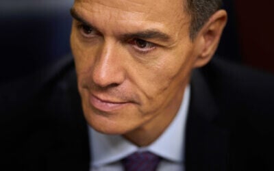 Spanish Prime Minister Pedro Sanchez attends a session of parliament in Madrid, Wednesday, July 9, 2025. (AP Photo/Bernat Armangue, File)