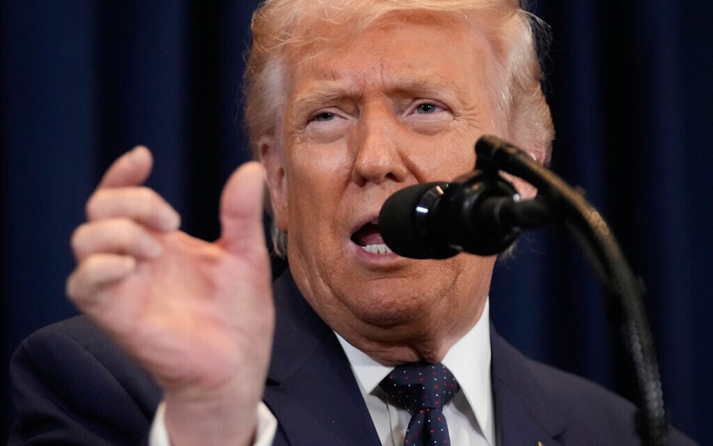US President Donald Trump speaks at a news conference, Monday, March 9, 2026, at Trump National Doral Miami in Doral, Fla. (AP Photo/Mark Schiefelbein) US President Donald Trump speaks at a news conference, Monday, March 9, 2026, at Trump National Doral Miami in Doral, Fla. (AP Photo/Mark Schiefelbein)