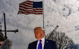 US President Donald Trump speaks with reporters before departing on Marine One from the South Lawn of the White House, on March 11, 2026, in Washington, DC. (AP/Alex Brandon)