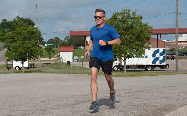 In this photo provided by the US Air National Guard, US Air Force Capt. Alex Klinner, operations flight commander for the 99th Air Refueling Squadron, completes another lap during the Shell 77 Memorial Run at Sumpter Smith Joint National Guard Base, Birmingham, Alabama, on May 2, 2025. (Paul Mann/US Air National Guard via AP) In this photo provided by the US Air National Guard, US Air Force Capt. Alex Klinner, operations flight commander for the 99th Air Refueling Squadron, completes another lap during the Shell 77 Memorial Run at Sumpter Smith Joint National Guard Base, Birmingham, Alabama, on May 2, 2025. (Paul Mann/US Air National Guard via AP)