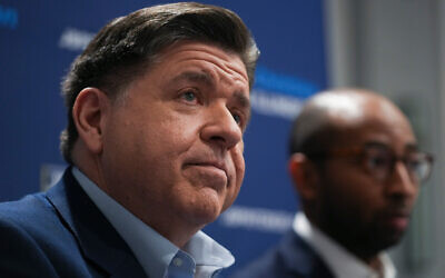 Illinois Governor JB Pritzker is seen during an interview in Chicago, Illinois, March 18, 2026. (AP Photo/Erin Hooley)