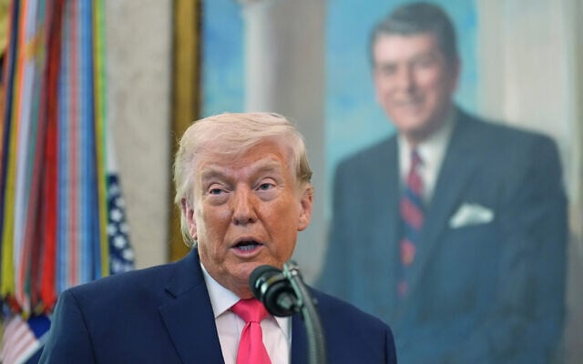 US President Donald Trump speaks during the swearing in for Homeland Security Secretary Markwayne Mullin in the Oval Office of the White House, on March 24, 2026, in Washington. (AP Photo/Alex Brandon) US President Donald Trump speaks during the swearing in for Homeland Security Secretary Markwayne Mullin in the Oval Office of the White House, on March 24, 2026, in Washington. (AP Photo/Alex Brandon)