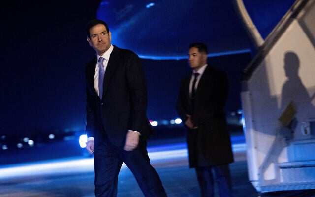 US Secretary of State Marco Rubio arrives at Paris-Le Bourget Airport, in Le Bourget, France, March 27, 2026, to take part in the G7 foreign ministers' meeting. (Brendan Smialowski/Pool Photo via AP) US Secretary of State Marco Rubio arrives at Paris-Le Bourget Airport, in Le Bourget, France, March 27, 2026, to take part in the G7 foreign ministers' meeting. (Brendan Smialowski/Pool Photo via AP)