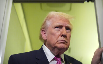 US President Donald Trump speaks to reporters aboard Air Force One en route from West Palm Beach, Florida, to Joint Base Andrews, Maryland, March 29, 2026. (Mark Schiefelbein/AP) US President Donald Trump speaks to reporters aboard Air Force One en route from West Palm Beach, Florida, to Joint Base Andrews, Maryland, March 29, 2026. (Mark Schiefelbein/AP)