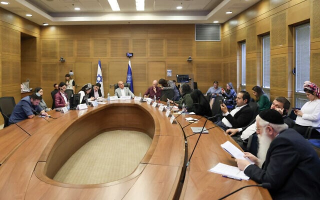 Lawmakers take part in a discussion and vote in the Knesset National Security Committee about the death penalty for terrorists bill, March 24, 2026. (Dani Shem-Tov/Knesset Spokesman's Office) Lawmakers take part in a discussion and vote in the Knesset National Security Committee about the death penalty for terrorists bill, March 24, 2026. (Dani Shem-Tov/Knesset Spokesman's Office)