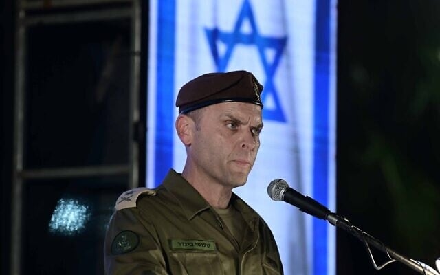 Maj. Gen. Shlomi Binder speaks at the IDF Intelligence headquarters at the Glilot Base near Herzliya, August 21, 2024. (Tomer Neuberg/Flash90/File) Maj. Gen. Shlomi Binder speaks at the IDF Intelligence headquarters at the Glilot Base near Herzliya, August 21, 2024. (Tomer Neuberg/Flash90/File)